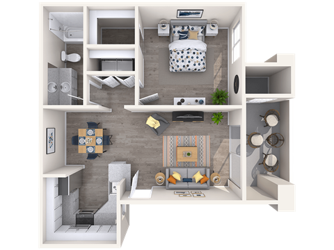 1 Bed 1 Bath 820 Sq Foot Layout at Boulders at Lookout Mountain Apartment Homes, Phoenix